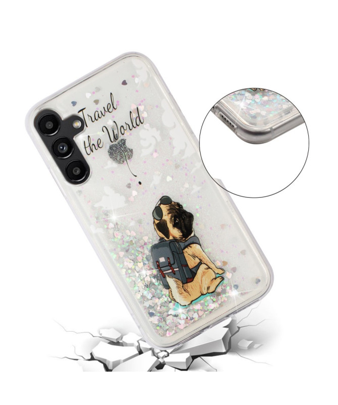 Coque Samsung Galaxy A56 5G Travel Dog Pailletée