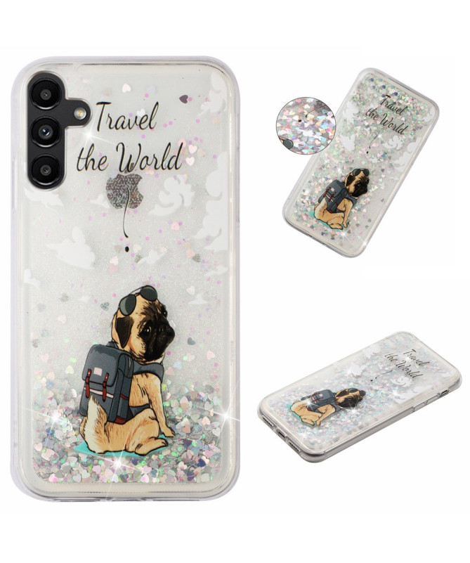 Coque Samsung Galaxy A56 5G Travel Dog Pailletée