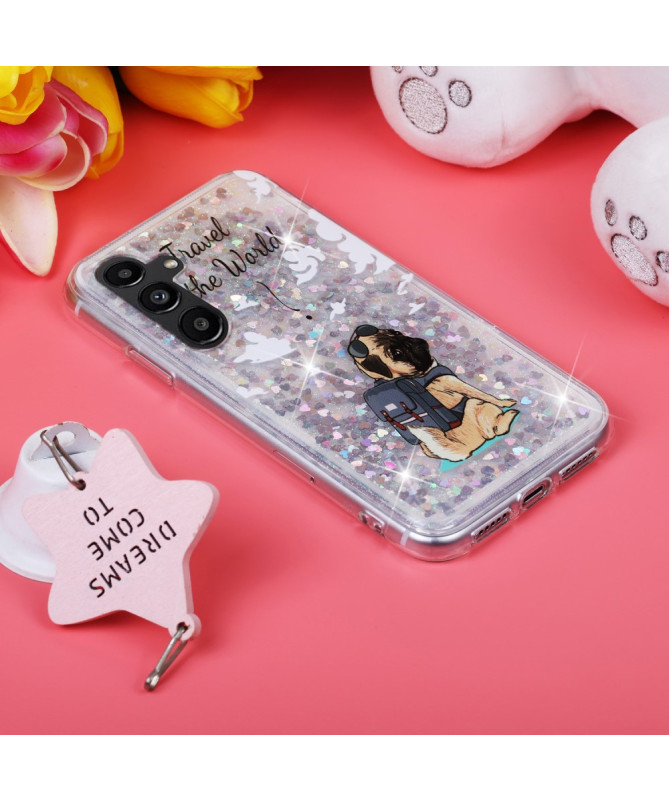 Coque Samsung Galaxy A56 5G Travel Dog Pailletée
