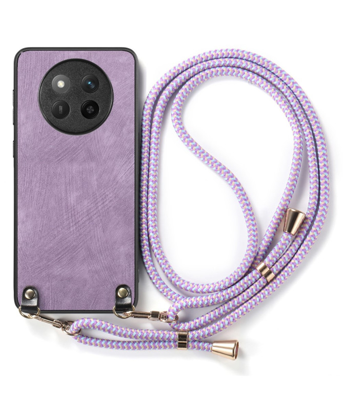 Coque Honor Magic 7 Lite effet carbone avec cordon bandoulière