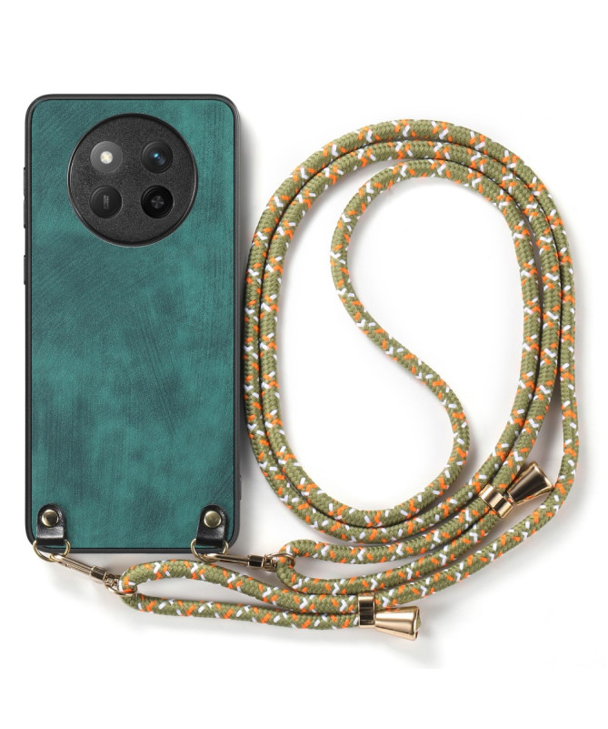 Coque Honor Magic 7 Lite effet carbone avec cordon bandoulière