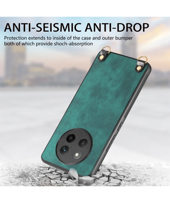 Coque Honor Magic 7 Lite effet carbone avec cordon bandoulière