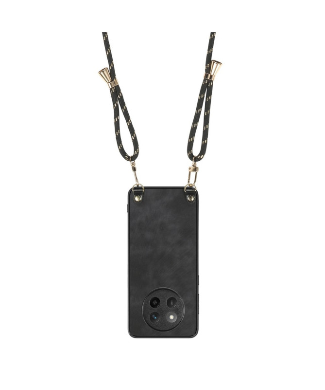 Coque Honor Magic 7 Lite effet carbone avec cordon bandoulière