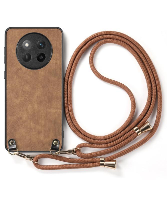 Coque Honor Magic 7 Lite effet carbone avec cordon bandoulière