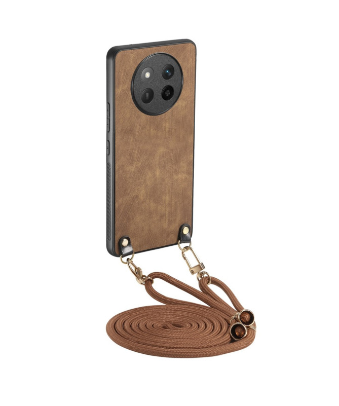 Coque Honor Magic 7 Lite effet carbone avec cordon bandoulière