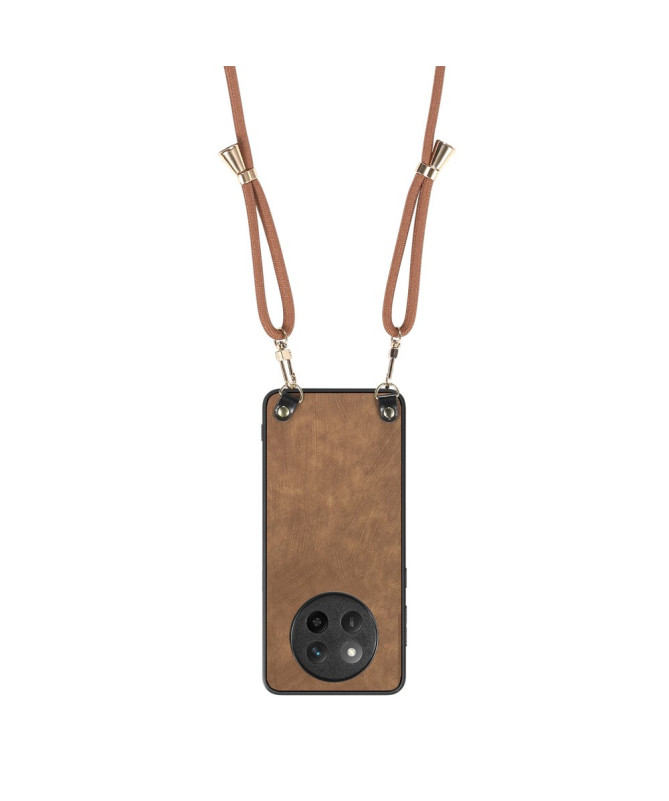 Coque Honor Magic 7 Lite effet carbone avec cordon bandoulière