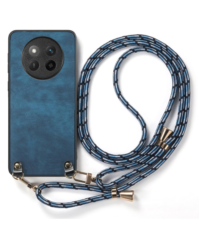 Coque Honor Magic 7 Lite effet carbone avec cordon bandoulière