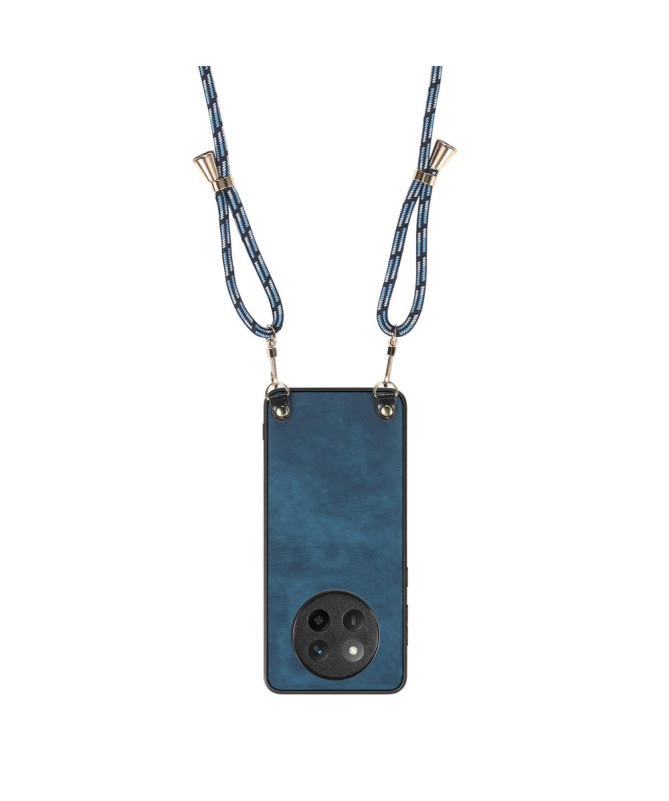 Coque Honor Magic 7 Lite effet carbone avec cordon bandoulière