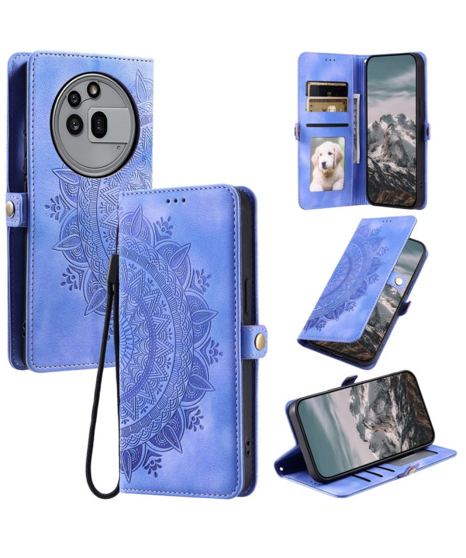 Housse Nothing Phone (3a) Pro Mandala avec Porte-Cartes et Dragonne