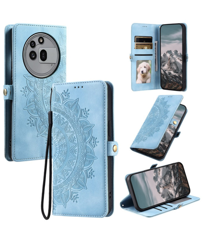 Housse Nothing Phone (3a) Pro Mandala avec Porte-Cartes et Dragonne