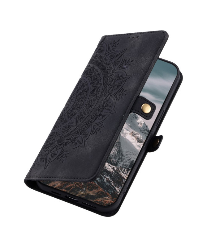 Housse Nothing Phone (3a) Pro Mandala avec Porte-Cartes et Dragonne