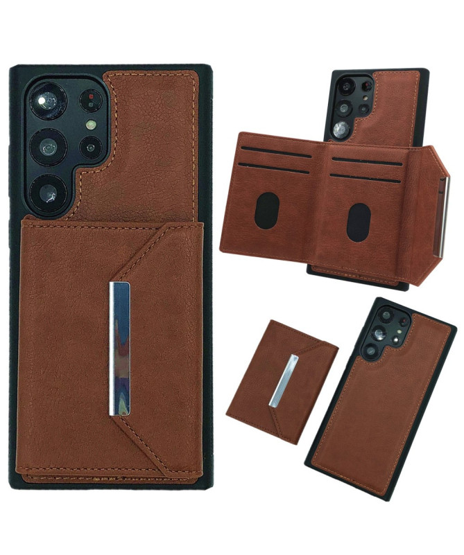 Coque Samsung Galaxy S22 Ultra 5G Porte-cartes Magnétique Amovible