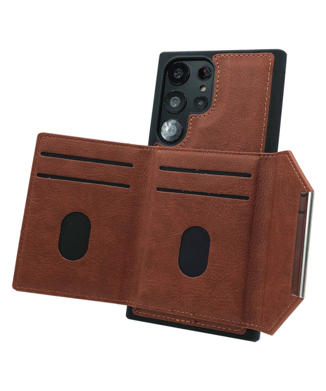 Coque Samsung Galaxy S22 Ultra 5G Porte-cartes Magnétique Amovible
