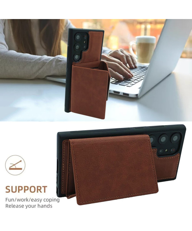 Coque Samsung Galaxy S22 Ultra 5G Porte-cartes Magnétique Amovible