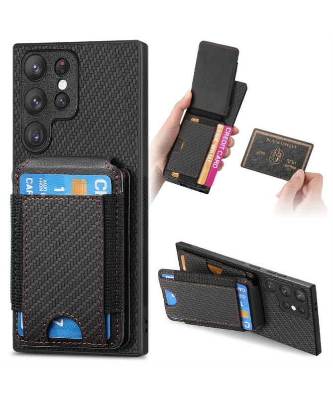 Coque Samsung Galaxy S22 Ultra avec Porte-Carte Discret et Support Vis