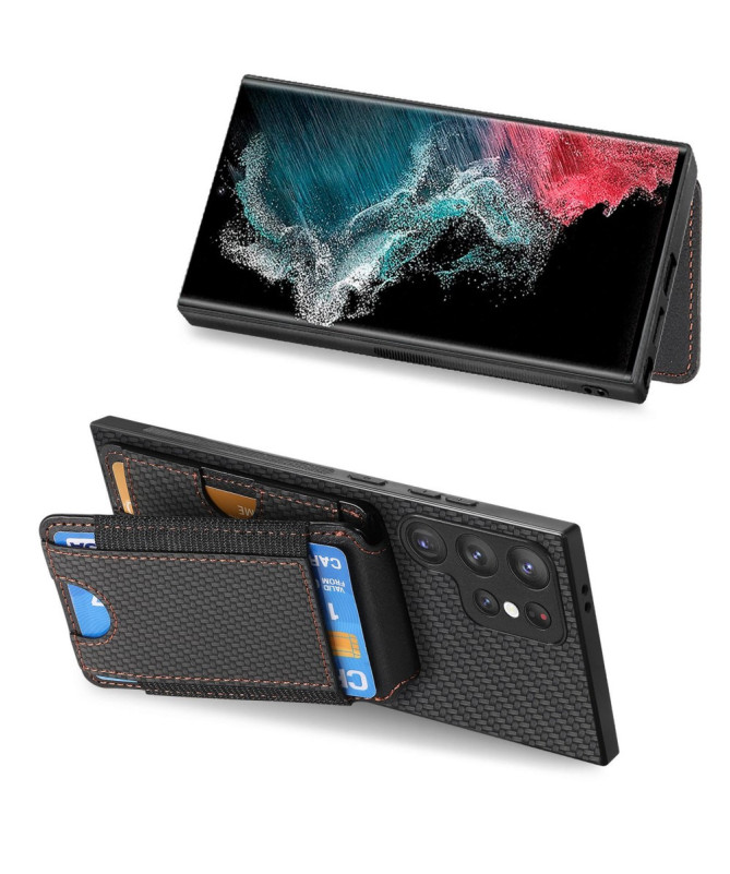 Coque Samsung Galaxy S22 Ultra avec Porte-Carte Discret et Support Vis