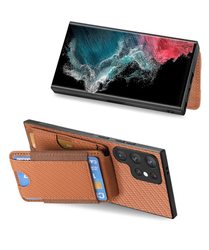 Coque Samsung Galaxy S22 Ultra avec Porte-Carte Discret et Support Vis