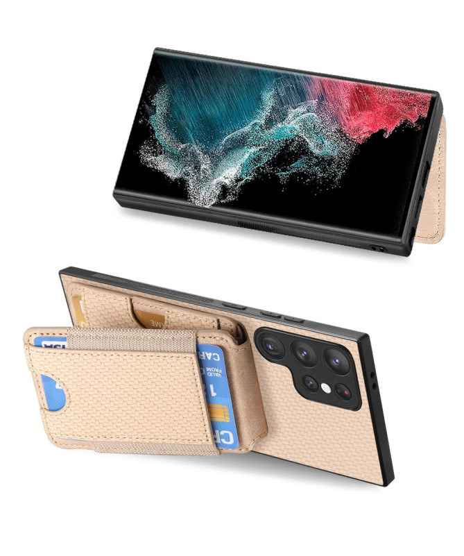 Coque Samsung Galaxy S22 Ultra avec Porte-Carte Discret et Support Vis