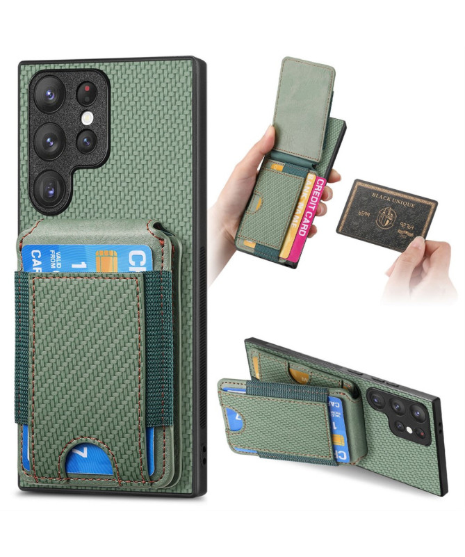 Coque Samsung Galaxy S22 Ultra avec Porte-Carte Discret et Support Vis