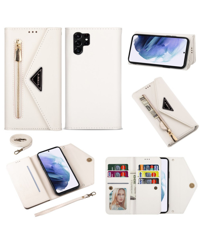 Housse Samsung Galaxy S22 Ultra Portefeuille Effet Cuir N.BEKUS