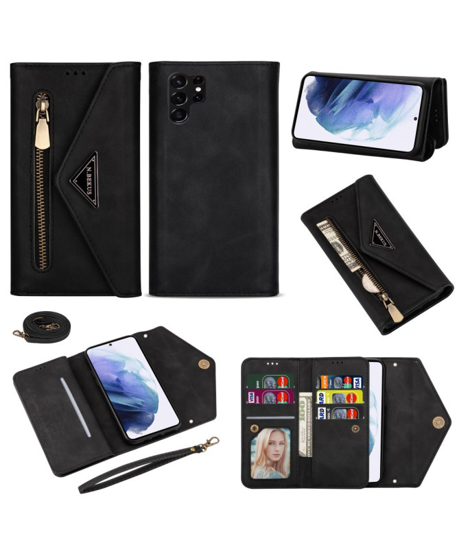 Housse Samsung Galaxy S22 Ultra Portefeuille Effet Cuir N.BEKUS