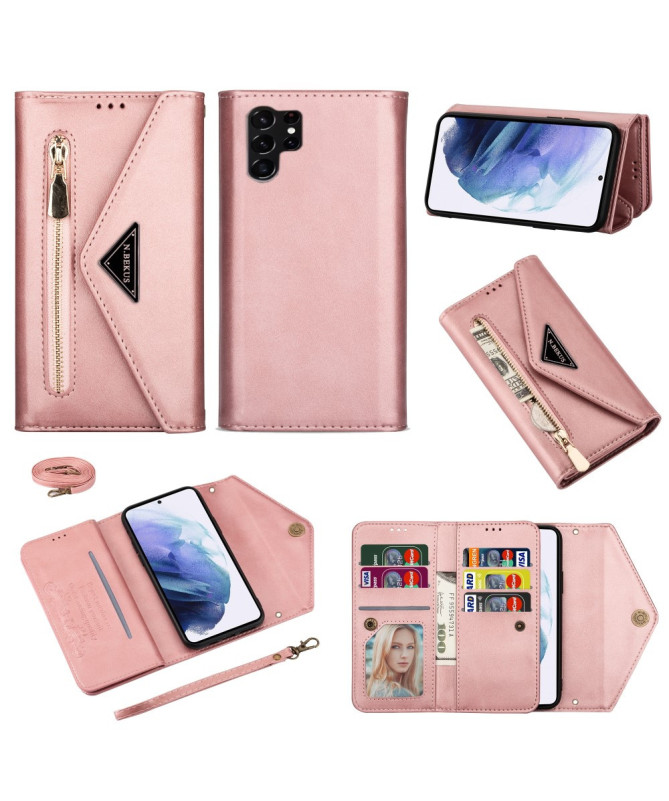 Housse Samsung Galaxy S22 Ultra Portefeuille Effet Cuir N.BEKUS