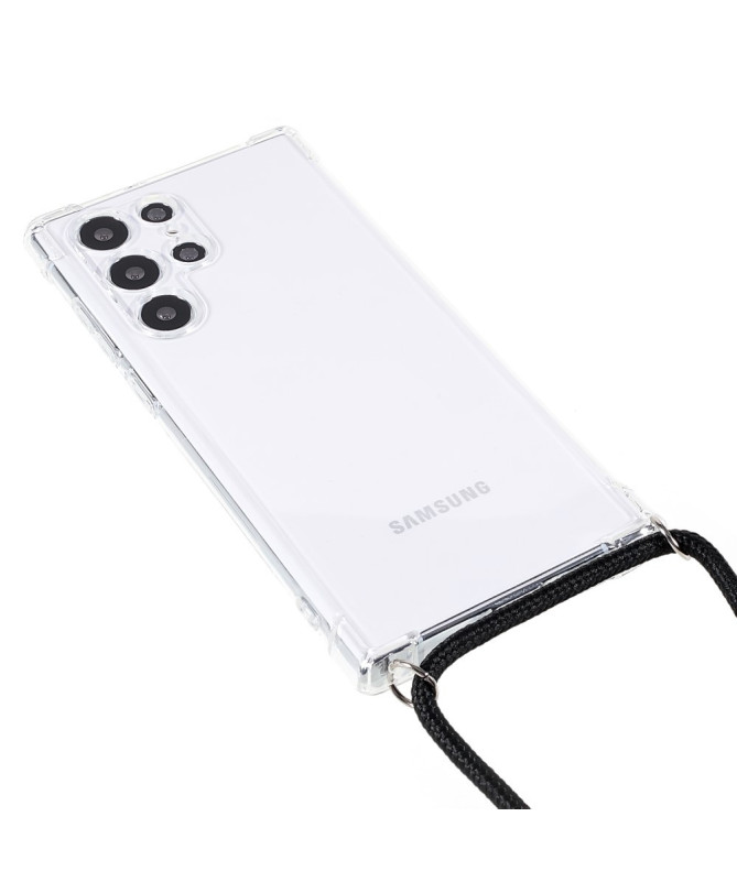 Coque Samsung Galaxy S22 Ultra 5G transparente avec cordon | Cléos