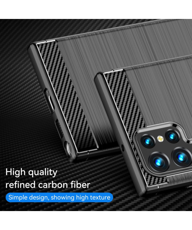 Coque Samsung Galaxy S22 Ultra 5G flexible effet brossé