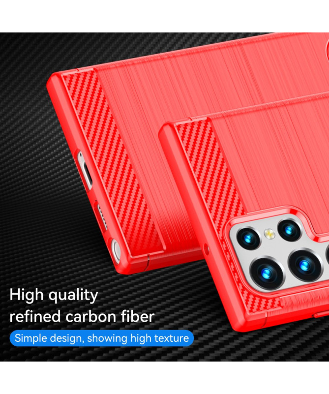 Coque Samsung Galaxy S22 Ultra 5G flexible effet brossé