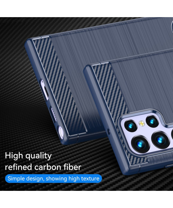 Coque Samsung Galaxy S22 Ultra 5G flexible effet brossé