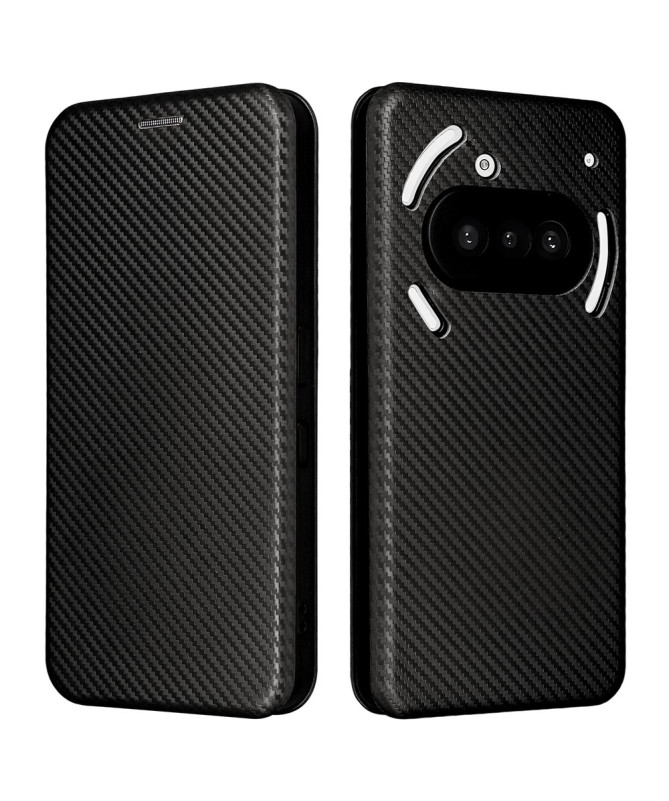 Flip Cover Nothing Phone (3a) design fibre de carbone