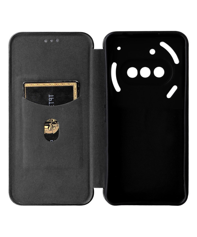 Flip Cover Nothing Phone (3a) design fibre de carbone