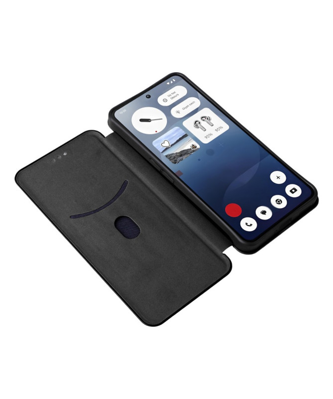 Flip Cover Nothing Phone (3a) design fibre de carbone