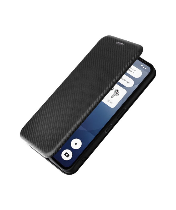 Flip Cover Nothing Phone (3a) design fibre de carbone