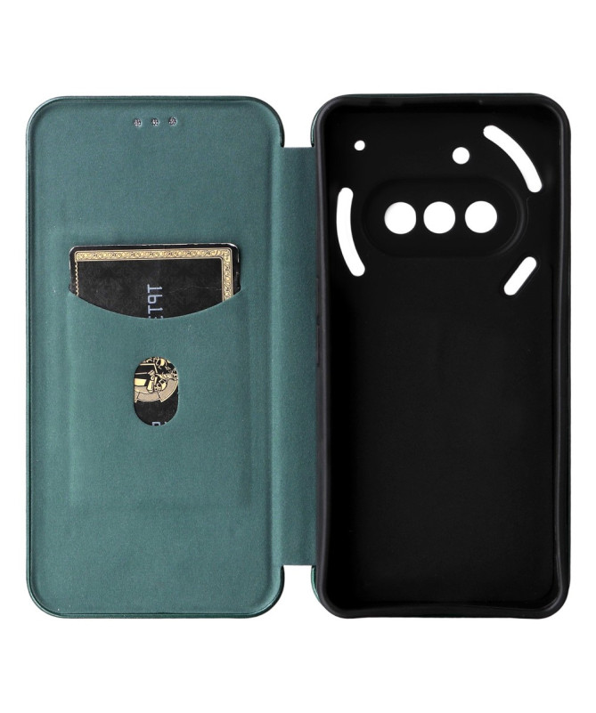 Flip Cover Nothing Phone (3a) design fibre de carbone