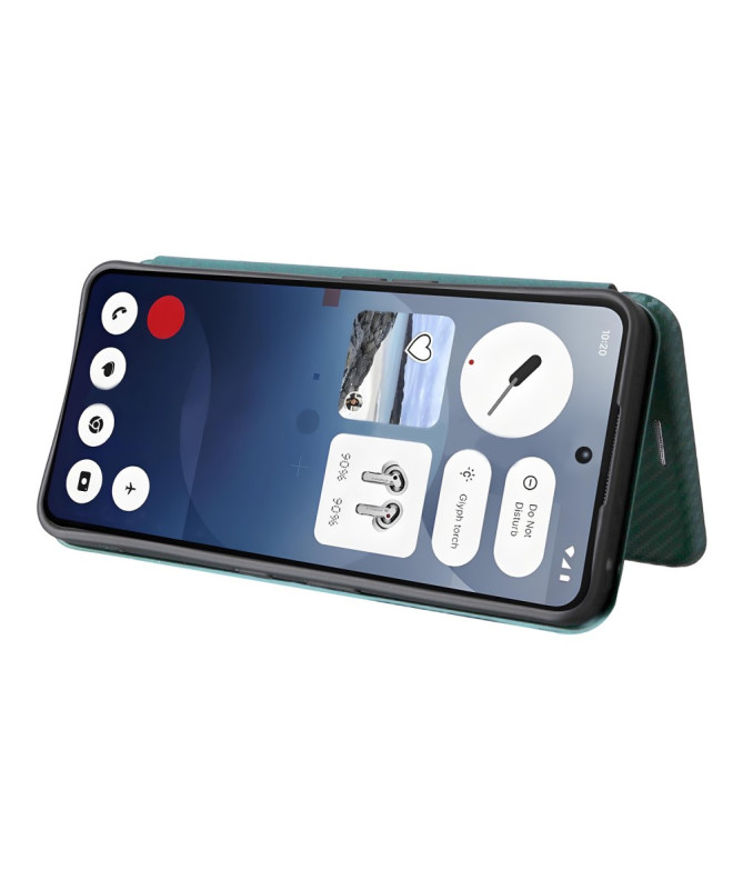 Flip Cover Nothing Phone (3a) design fibre de carbone