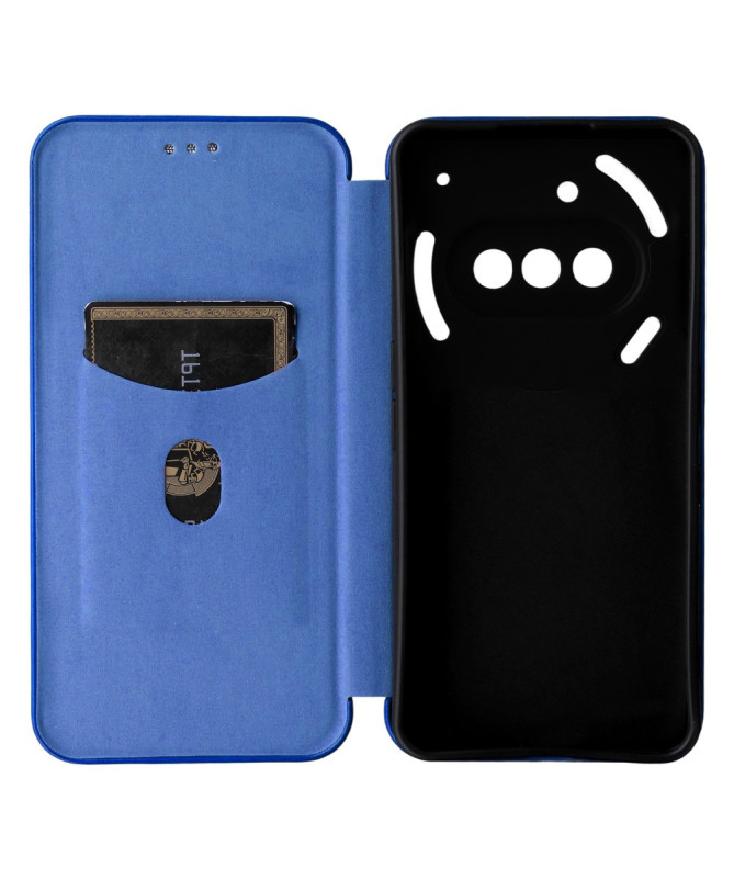 Flip Cover Nothing Phone (3a) design fibre de carbone