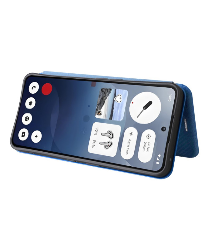 Flip Cover Nothing Phone (3a) design fibre de carbone