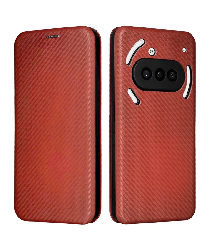 Flip Cover Nothing Phone (3a) design fibre de carbone