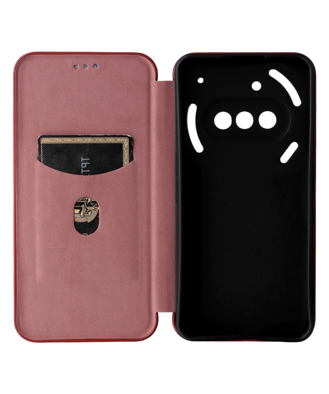 Flip Cover Nothing Phone (3a) design fibre de carbone