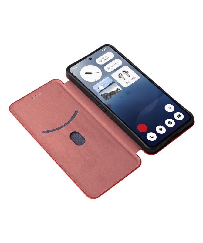 Flip Cover Nothing Phone (3a) design fibre de carbone