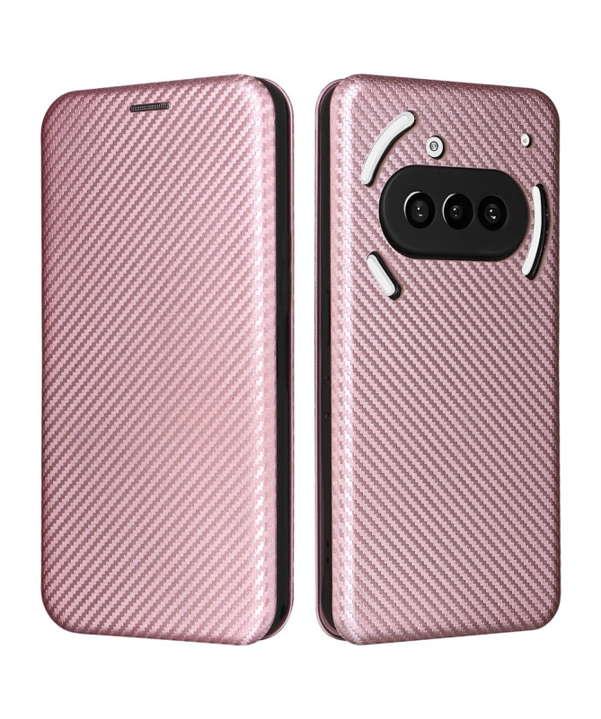 Flip Cover Nothing Phone (3a) design fibre de carbone