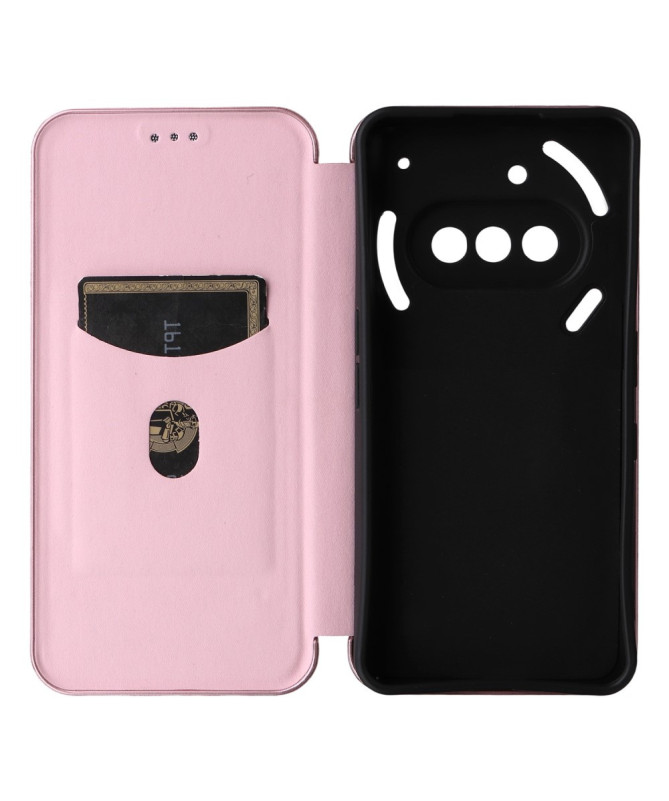 Flip Cover Nothing Phone (3a) design fibre de carbone
