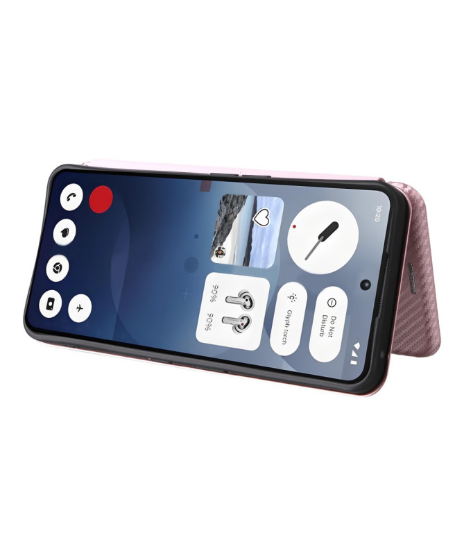 Flip Cover Nothing Phone (3a) design fibre de carbone
