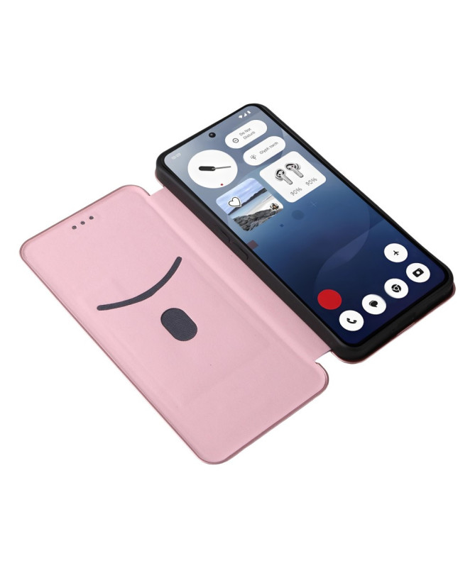 Flip Cover Nothing Phone (3a) design fibre de carbone