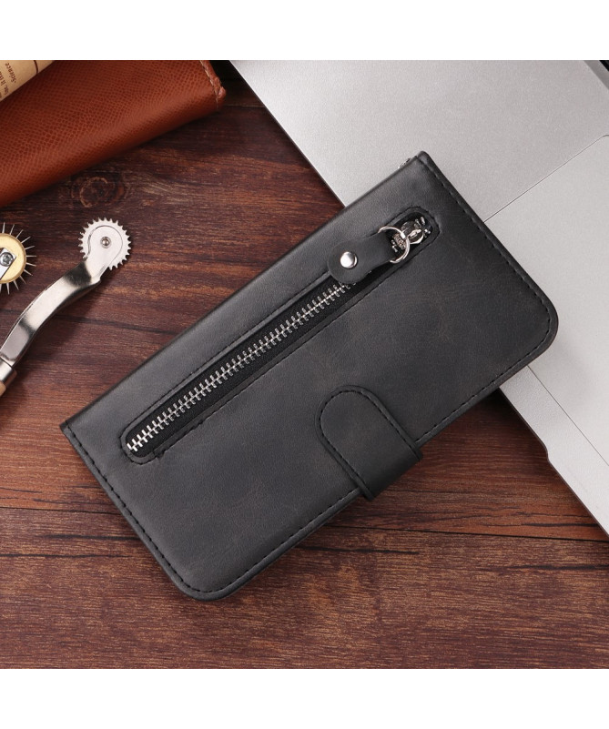 Housse Motorola Edge 60 / 60 Fusion Zipper Pocket effet cuir
