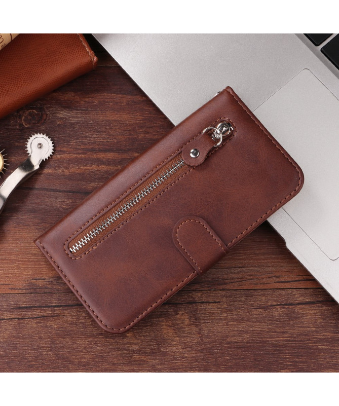 Housse Motorola Edge 60 / 60 Fusion Zipper Pocket effet cuir