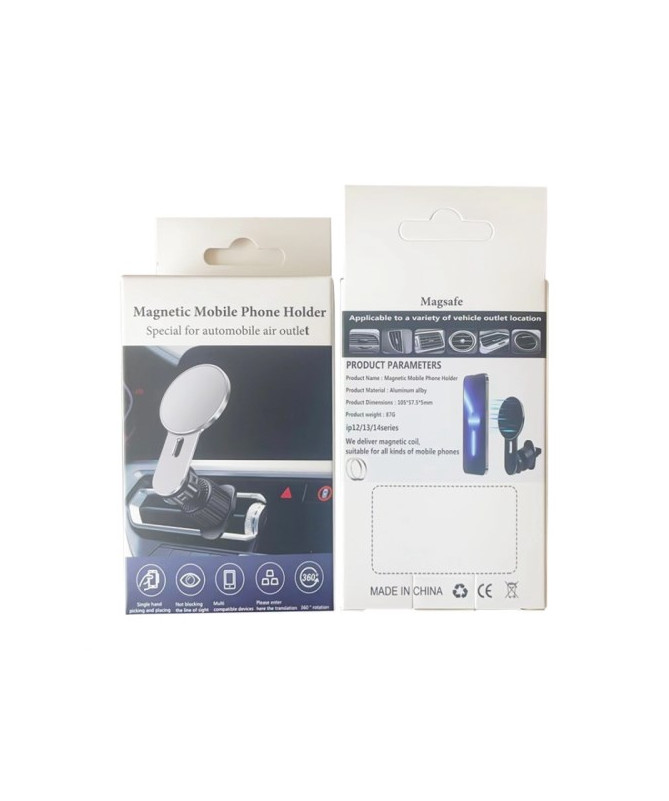 Support Magnétique de Téléphone pour Voiture à Rotation 360 Degrés - Gris