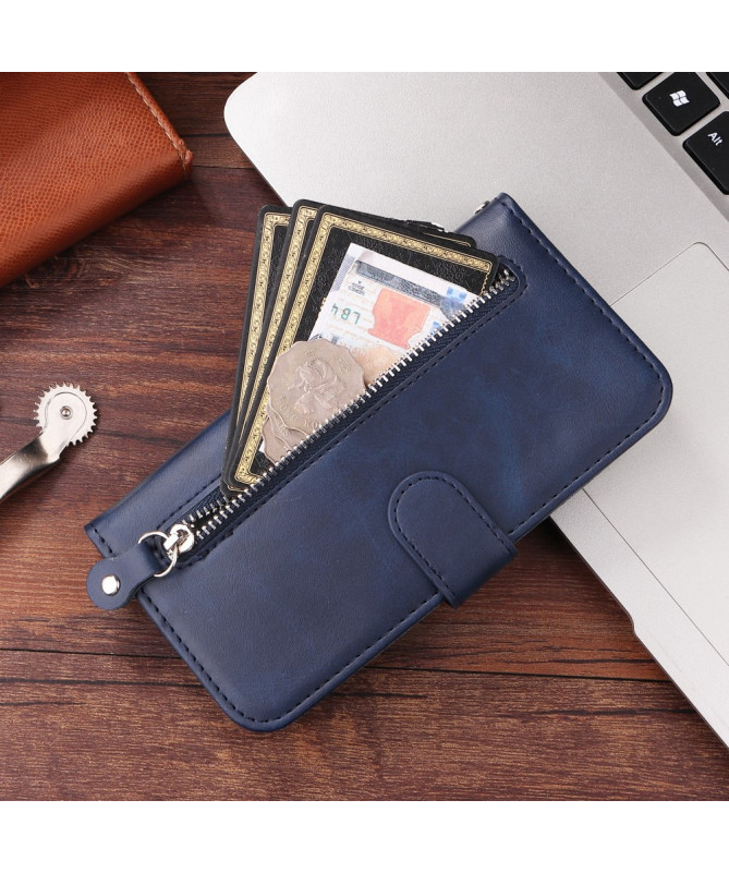Housse Motorola Edge 60 / 60 Fusion Zipper Pocket effet cuir
