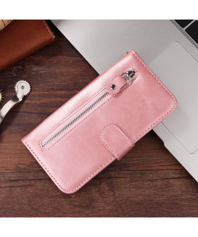 Housse Motorola Edge 60 / 60 Fusion Zipper Pocket effet cuir